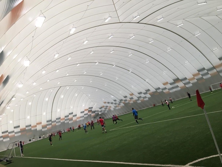 Inside the Air Dome in cardiff